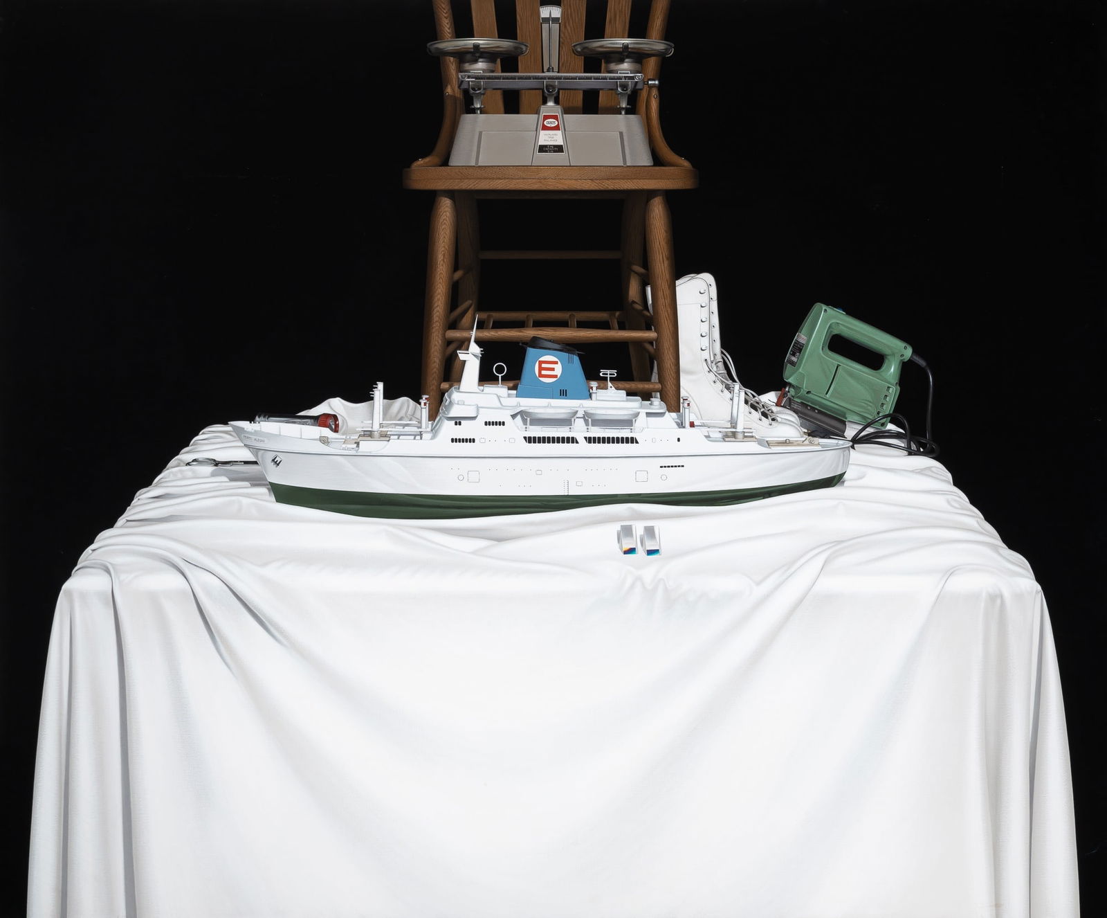 Naoto Nakagawa: Japanese, b. 1944Ocean Liner, 1973Signed and dated Naoto Nakagawa/Dec 3, 1973 and inscribed as titled on the reverseAcrylic on canvas58 x 70 inches (147.3 x 177.8 cm)Provenance:O.K. Harris W