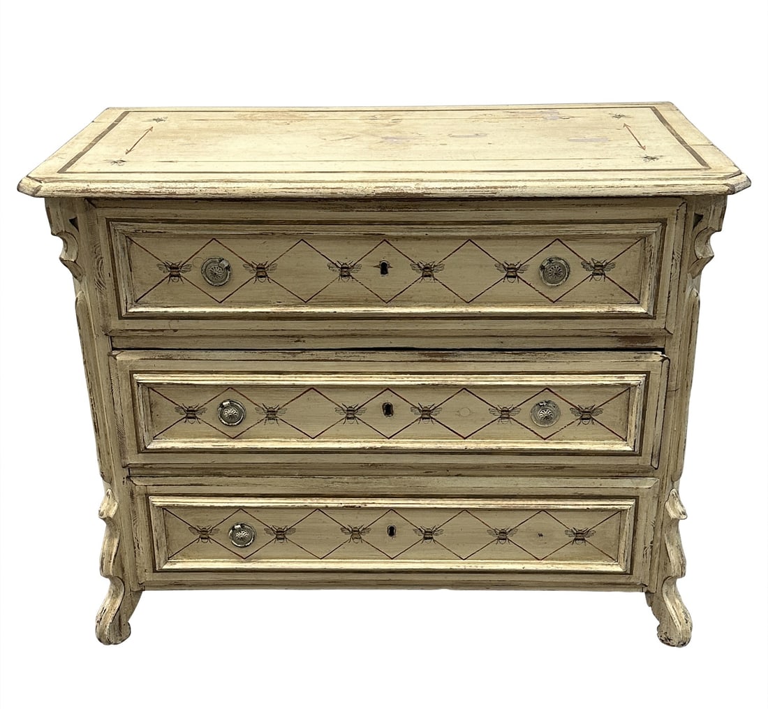 Louis XV Style Paint-decorated Chest of Three Drawers 20th Century (1 of 7)