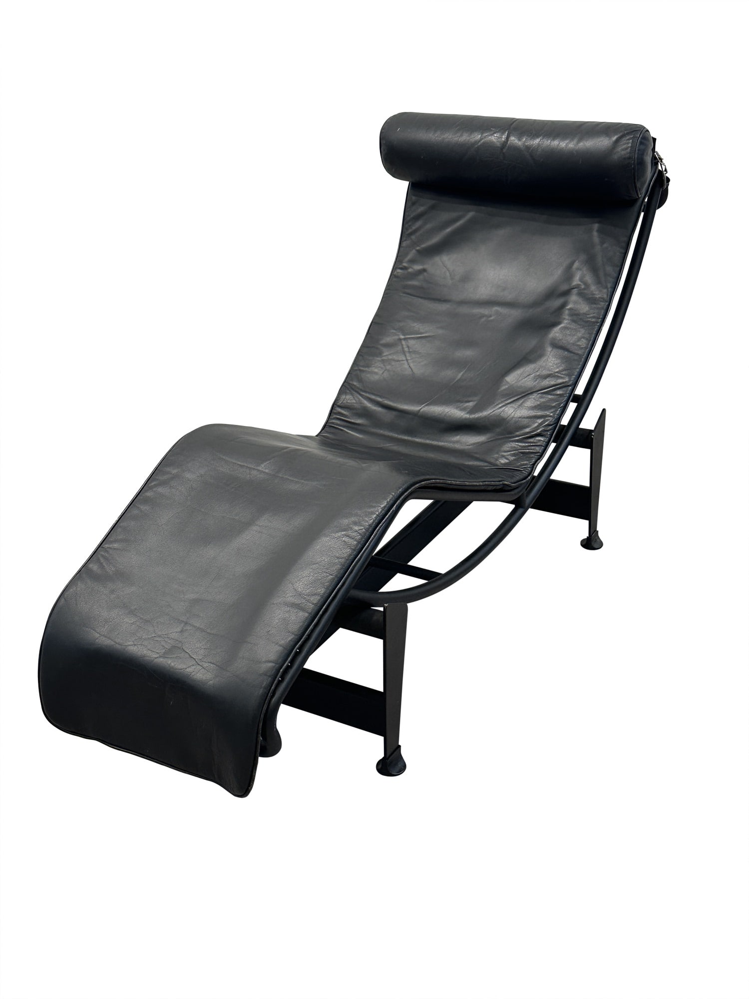 Le Corbusier Black Enameled Steel and Black Leather LC4 Chaise Lounge Cassina, last quarter 20th (1 of 6)