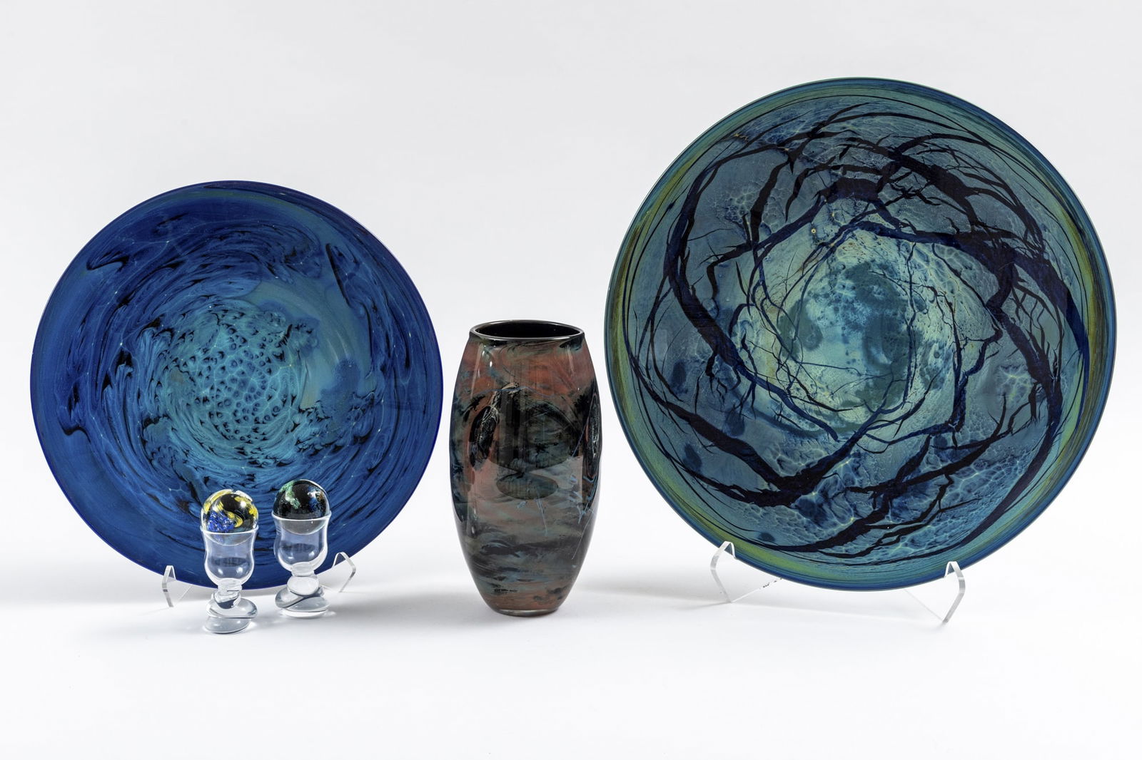 Five Josh Simpson Art Glass Articles Late 20th/early 21st Century (1 of 2)