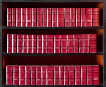 A finely bound set of Emile Zola's Works