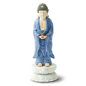 A Japanese Enameled Porcelain Figure of Shakyamuni 19/20th Century