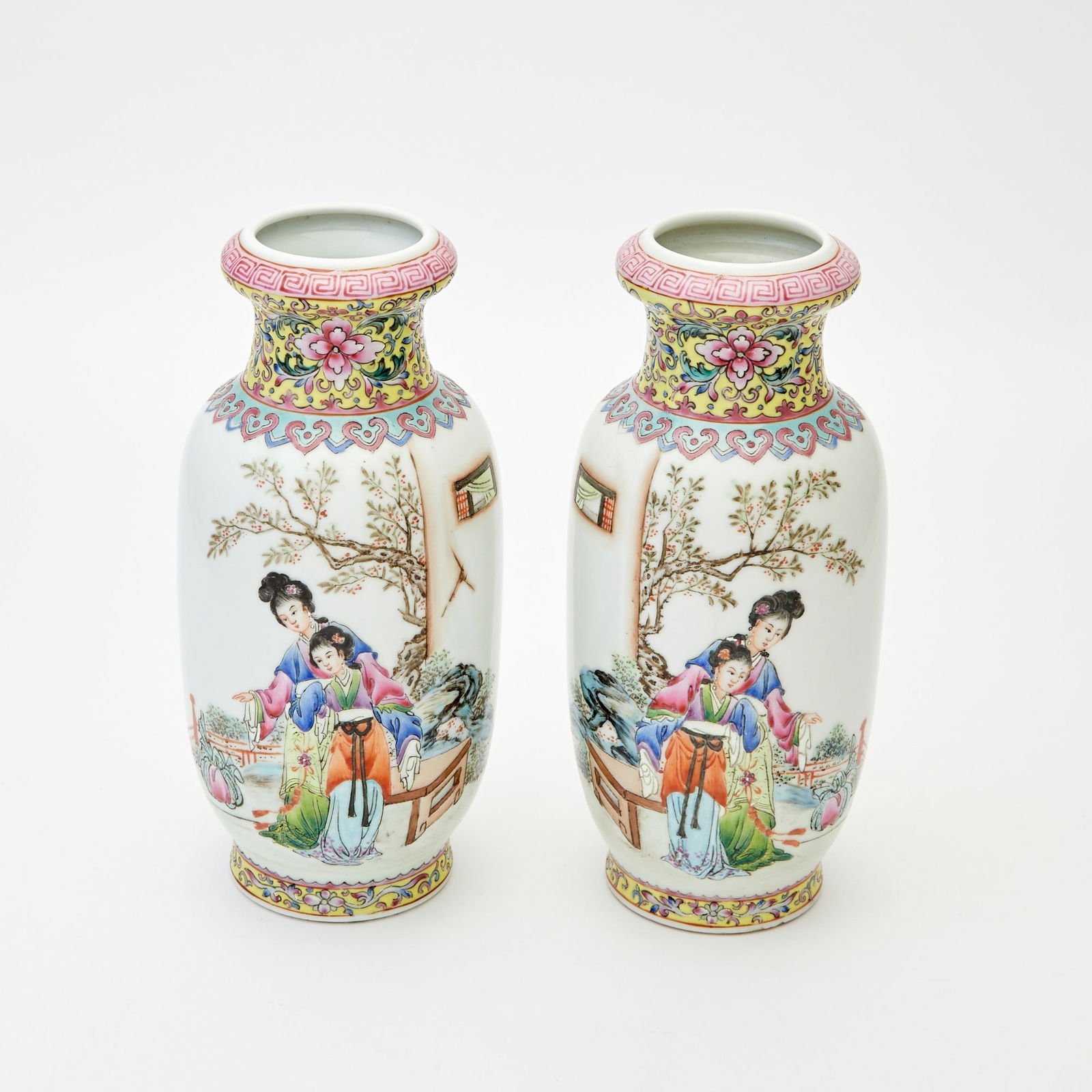 A Pair of Chinese Enameled Porcelain Vases 20th Century (1 of 3)