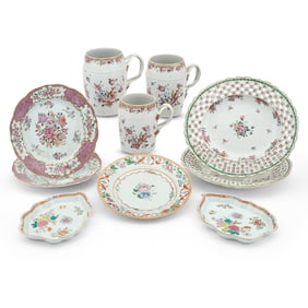 Group of Chinese Export Famille Rose Porcelain Table Articles