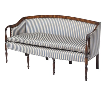 Federal Style Upholstered Mahogany Settee Late 19th century