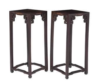 A Pair of Chinese Hardwood Stands