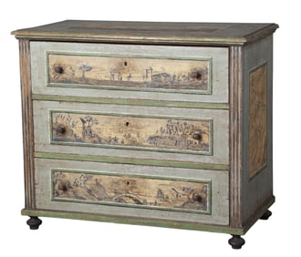 Continental Painted Pine Chest of Drawers