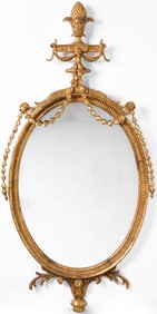 Adam Style Oval Giltwood Mirror Late 19th Century