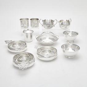 Group of Sterling Silver Holloware Articles Largely American, 20th century
