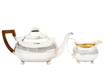 George III Sterling Silver Teapot and Sugar Bowl