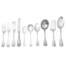 Assembled Christofle Silver Plated "Vendome" Pattern Flatware Service Late 20th century