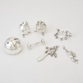 Group of Silver Plated Child's Articles 20th Century