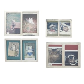 Four American Sterling Silver Double Picture Frames 20th Century