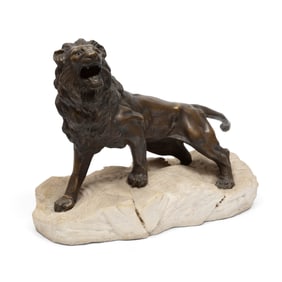 Roaring Lion Bronze Sculpture