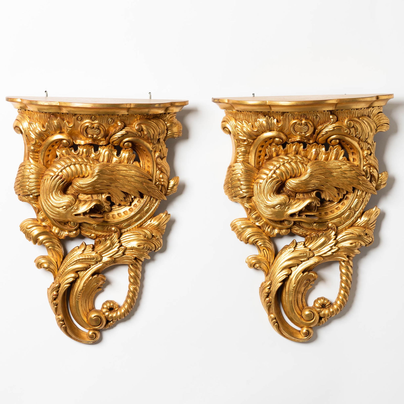 Pair of French Rococo Style Giltwood Wall Brackets (1 of 4)