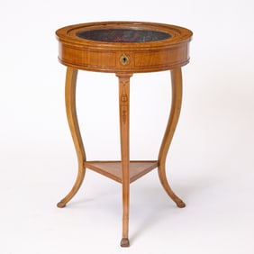 Charles X Style Inlaid Satinwood Vitrine Table