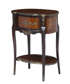 Louis XVI Style Metal-Mounted Kingwood Parquetry Reniform Occasional Table