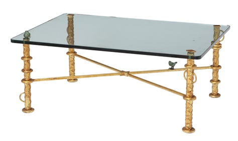 Gilt Brass and Glass Cocktail Table