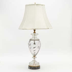 Baccarat Style Molded Glass Table Lamp