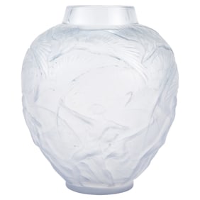 R. Lalique Molded Glass "Archers" Vase Marcilhac no. 893, circa 1921-47
