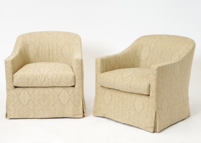 Pair of Upholstered Club Chairs