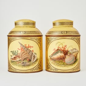 Pair Tole Peinte Canisters