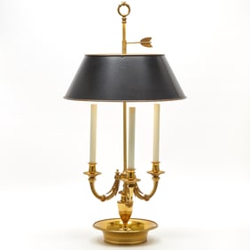 Brass and Tôle Bouillotte Lamp