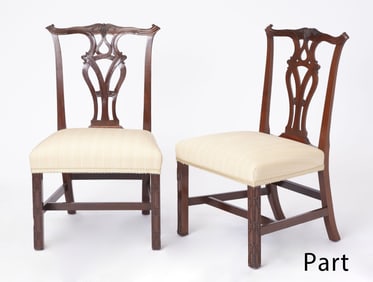 Six George III Carved Mahogany Side Chairs