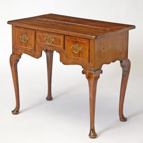 George I Inlaid Walnut Dressing Table