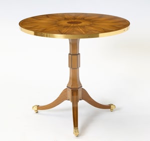 Regency Style Part-Ebonized and Brass-Mounted Mahogany Circular Side Table