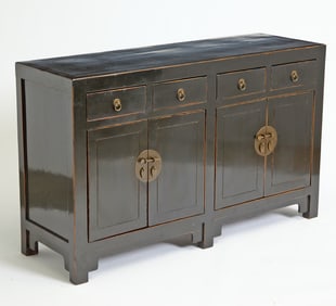 Chinese Black Lacquer Side Cabinet
