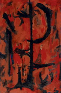 Allan D'Arcangelo: American, 1930-1998Untitled (Red)Signed D'Arcangelo (lr)Oil on canvas31 1/2 x 21 inches (80 x 53.3 cm)Provenance: