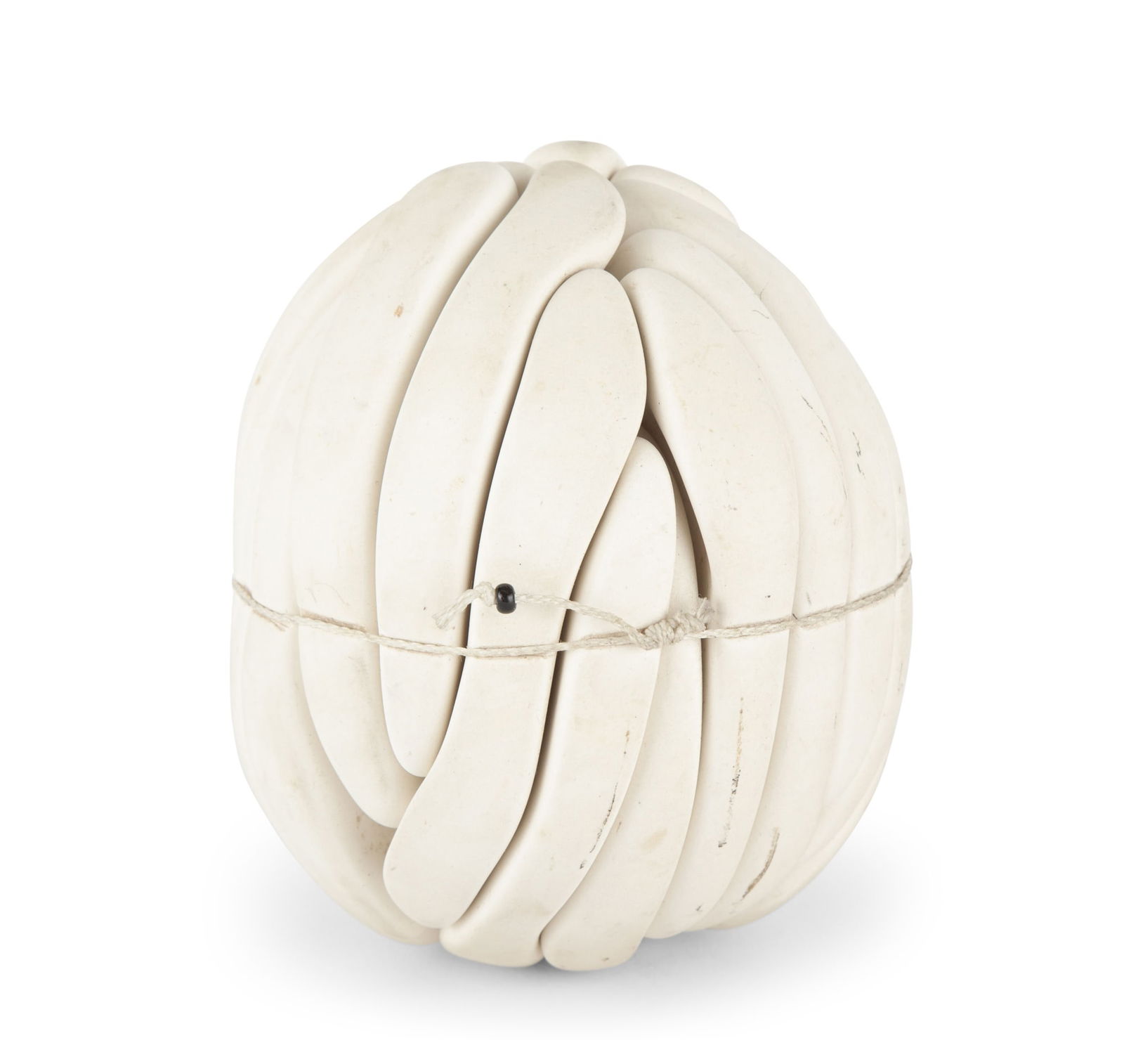 Ceramic Interlocking Sculpture: Width 5 1/2 inches. Please note this is probably a Compression Form by Brad Miller, circa 1980, but is unsigned.