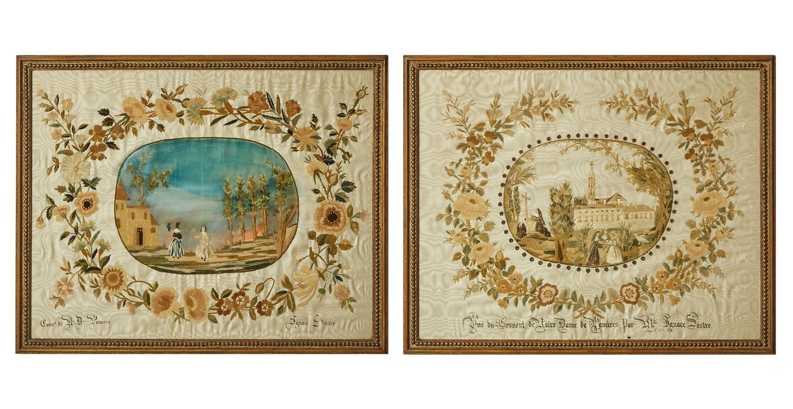 Two French Silk Needlework Pictures (1 of 5)