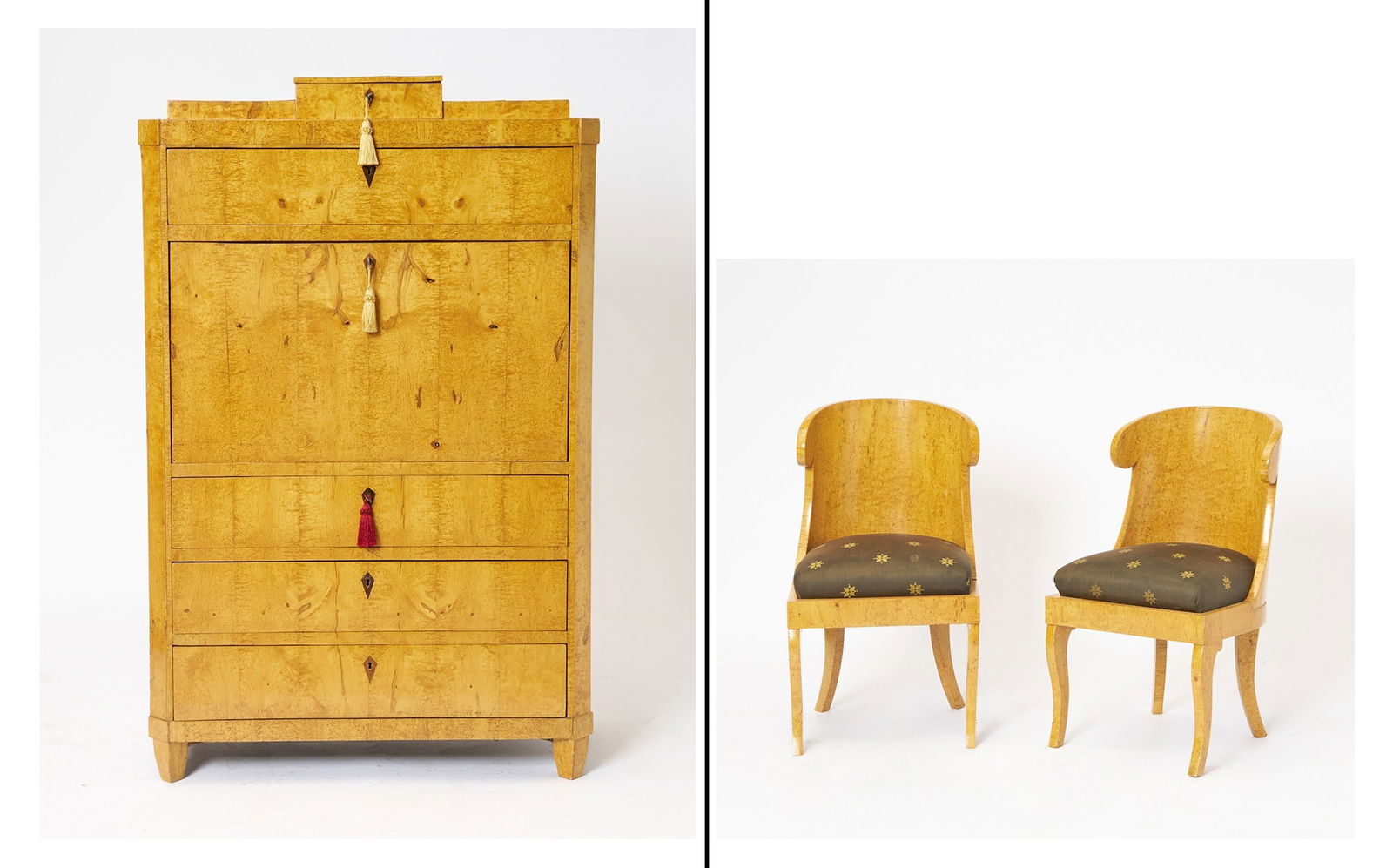 Group of Biedermeier Bird's Eye Maple Furniture (1 of 10)