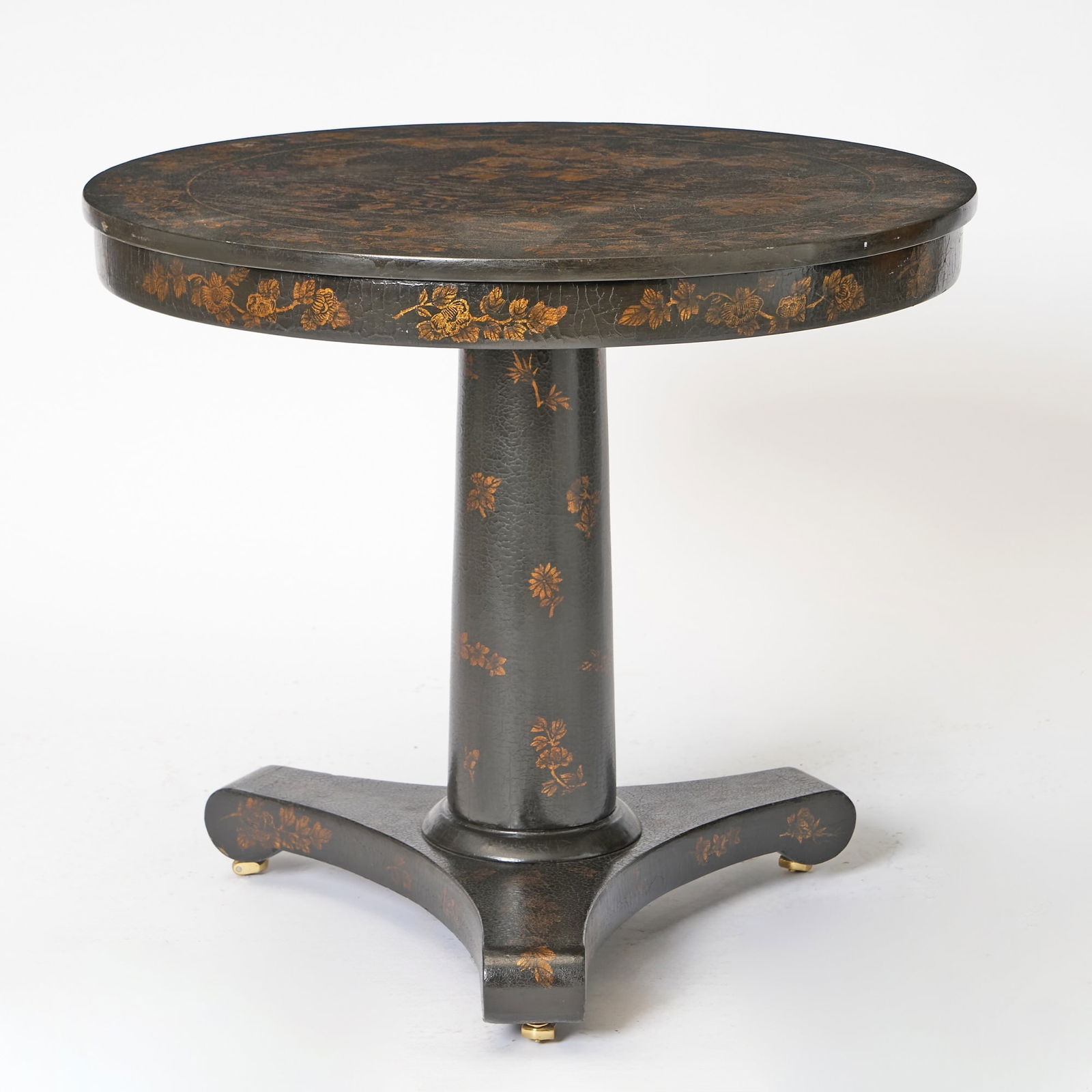 Black Lacquer and Parcel Gilt Chinoiserie Decorated Center Table (1 of 5)
