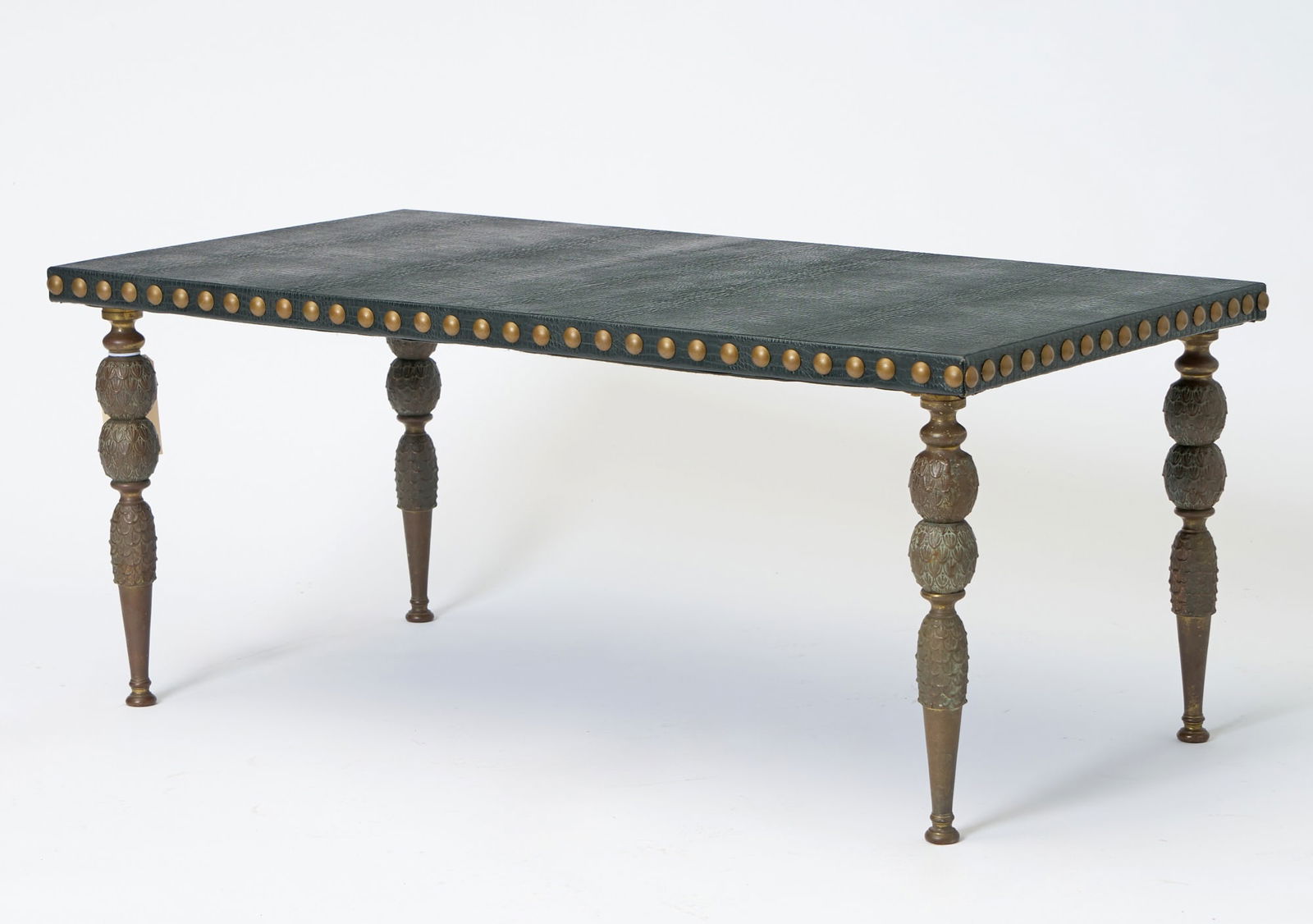 Faux Alligator Covered Brass Low Table (1 of 6)