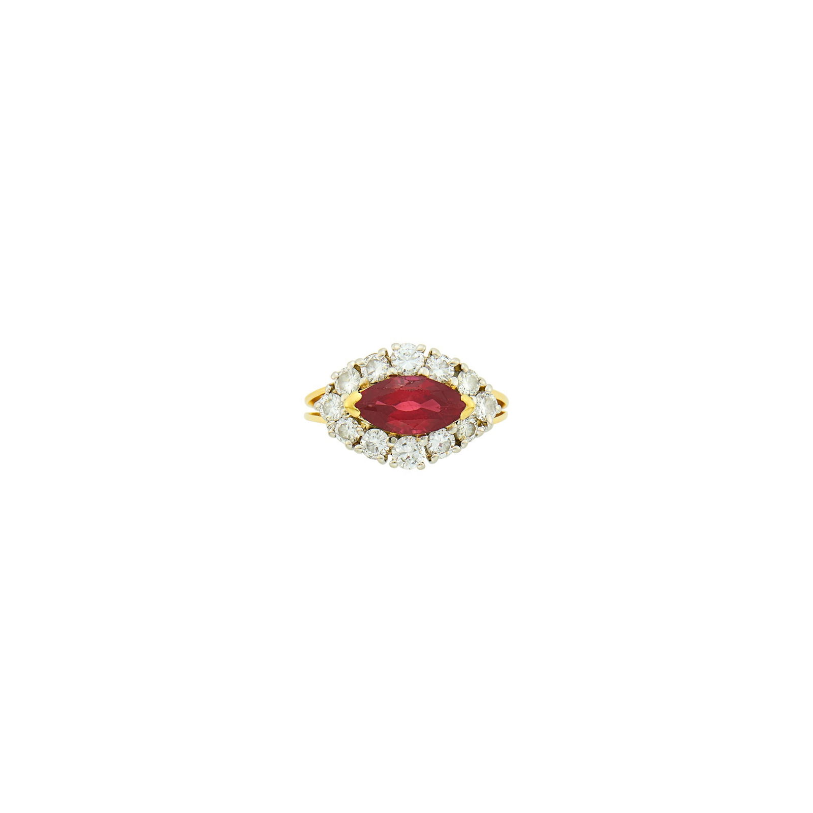 Two-Color Gold, Ruby and Diamond Ring (1 of 3)