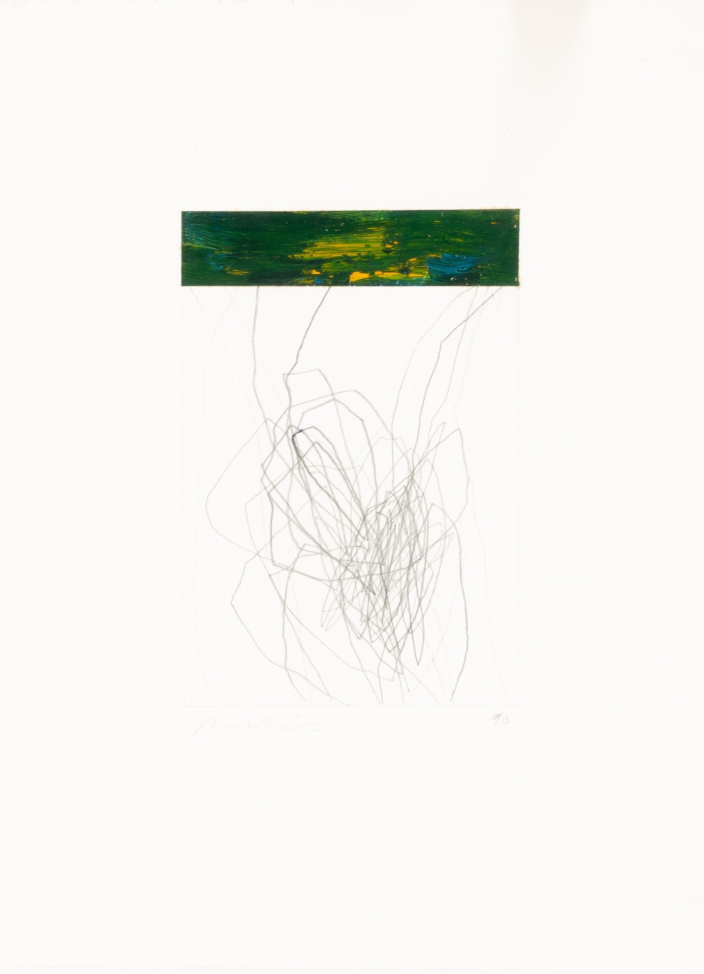 Bruce Robbins: American, b. 1948Untitled, 1996Signed Robbins (ll) and dated 96 (lr)Oil and graphite on paper15 x 11 1/4 inches (38.1 x 28.6 cm) (Framed 17 x