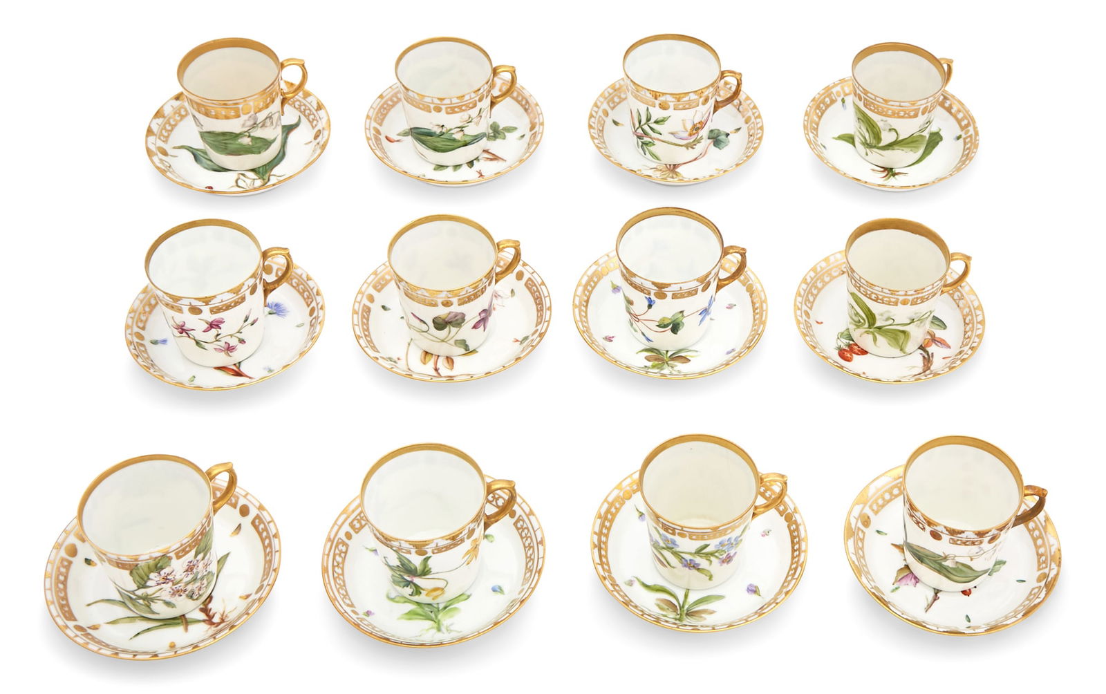 Set of Twelve Bohemian Gilt and Enamel Porcelain Dinner Plates Decorated by Picard, USA (1 of 4)