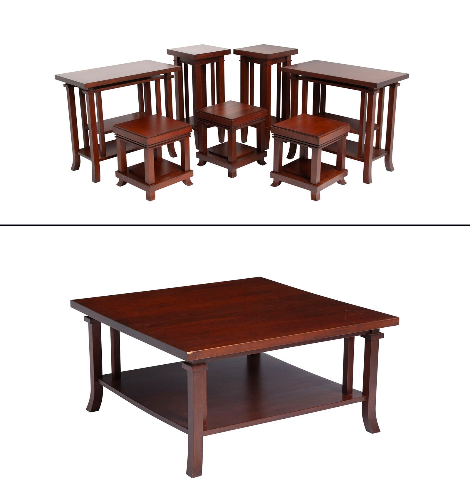Group of Frank Lloyd Wright for Copeland Cherry Tables Late 20th century (1 of 9)