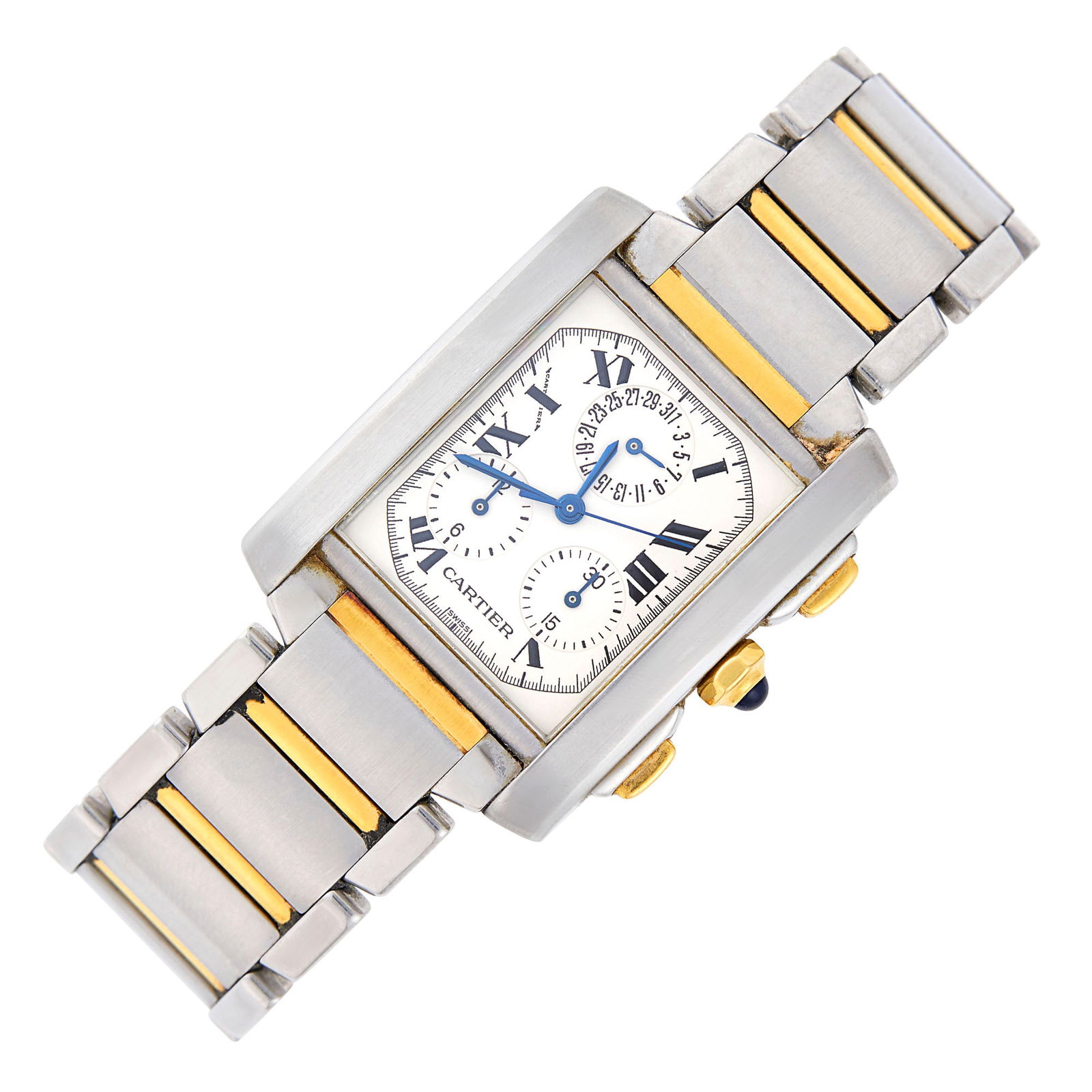 Cartier Stainless Steel and Gold 'Tank Francaise' Chronograph Wristwatch, Ref. 2303 (1 of 1)