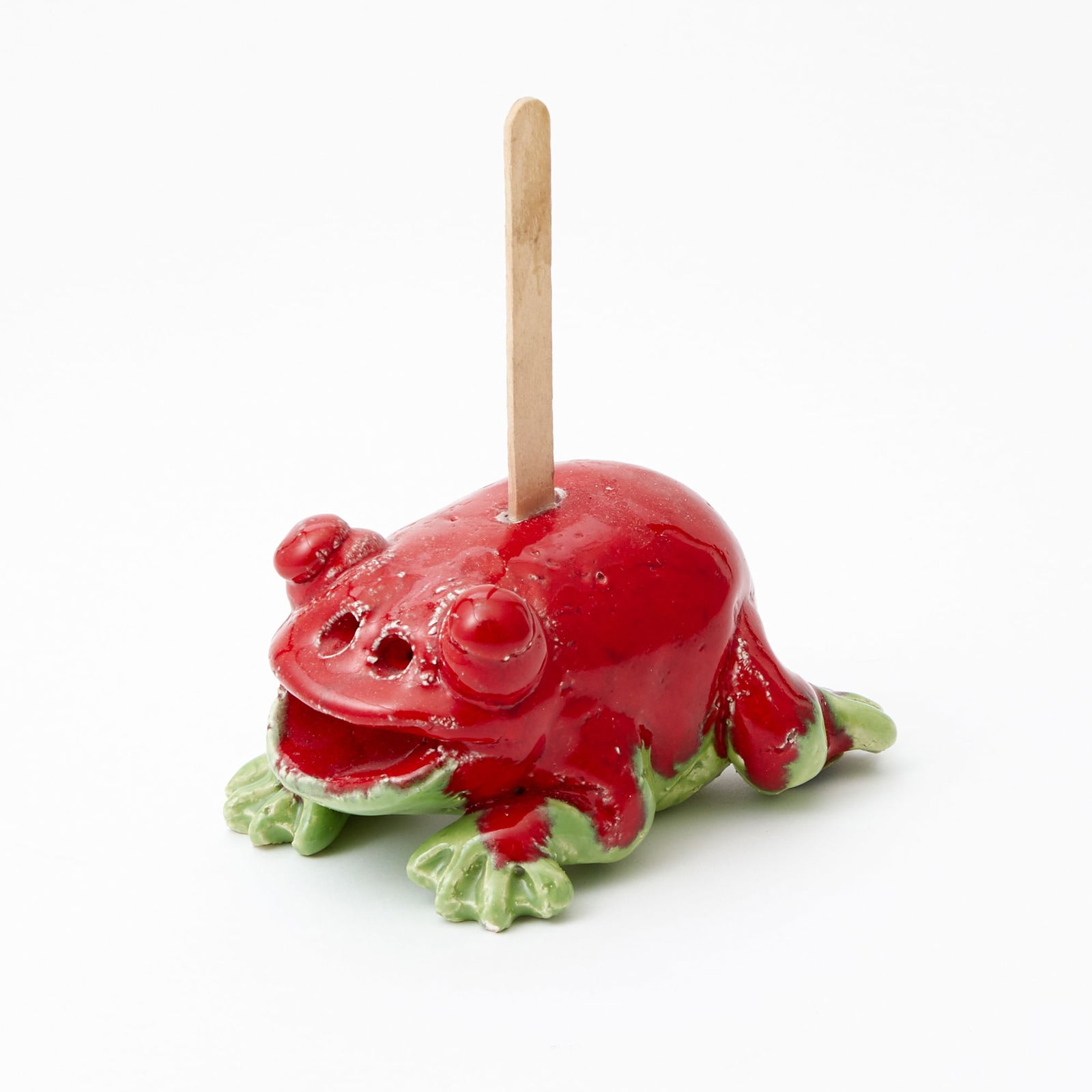David Gilhooly Glazed Ceramic Frog on a Popsicle Stick 1978 (1 of 3)