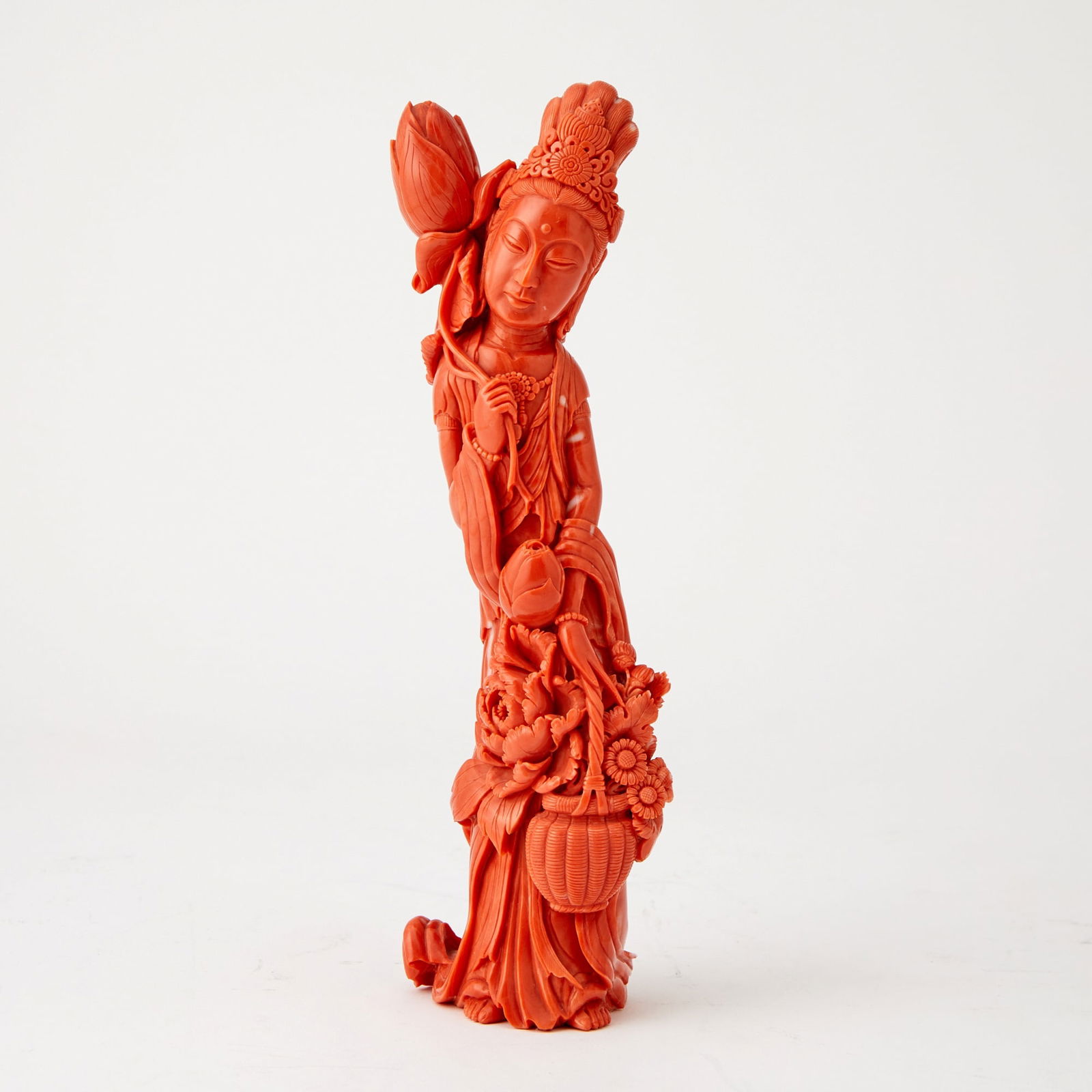 A Chinese Coral Carving of Guanyin Early 20th Century (1 of 4)