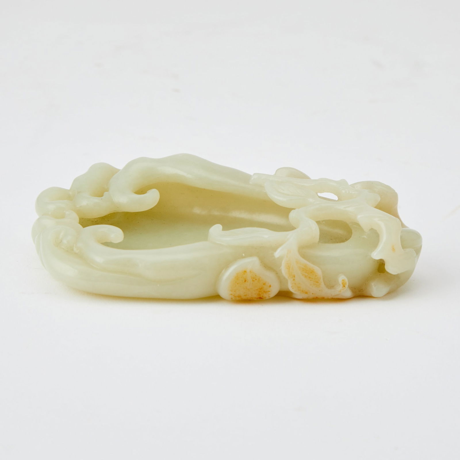 A Chinese Carved White Jade Brush Washer Qing Dynasty (1 of 3)