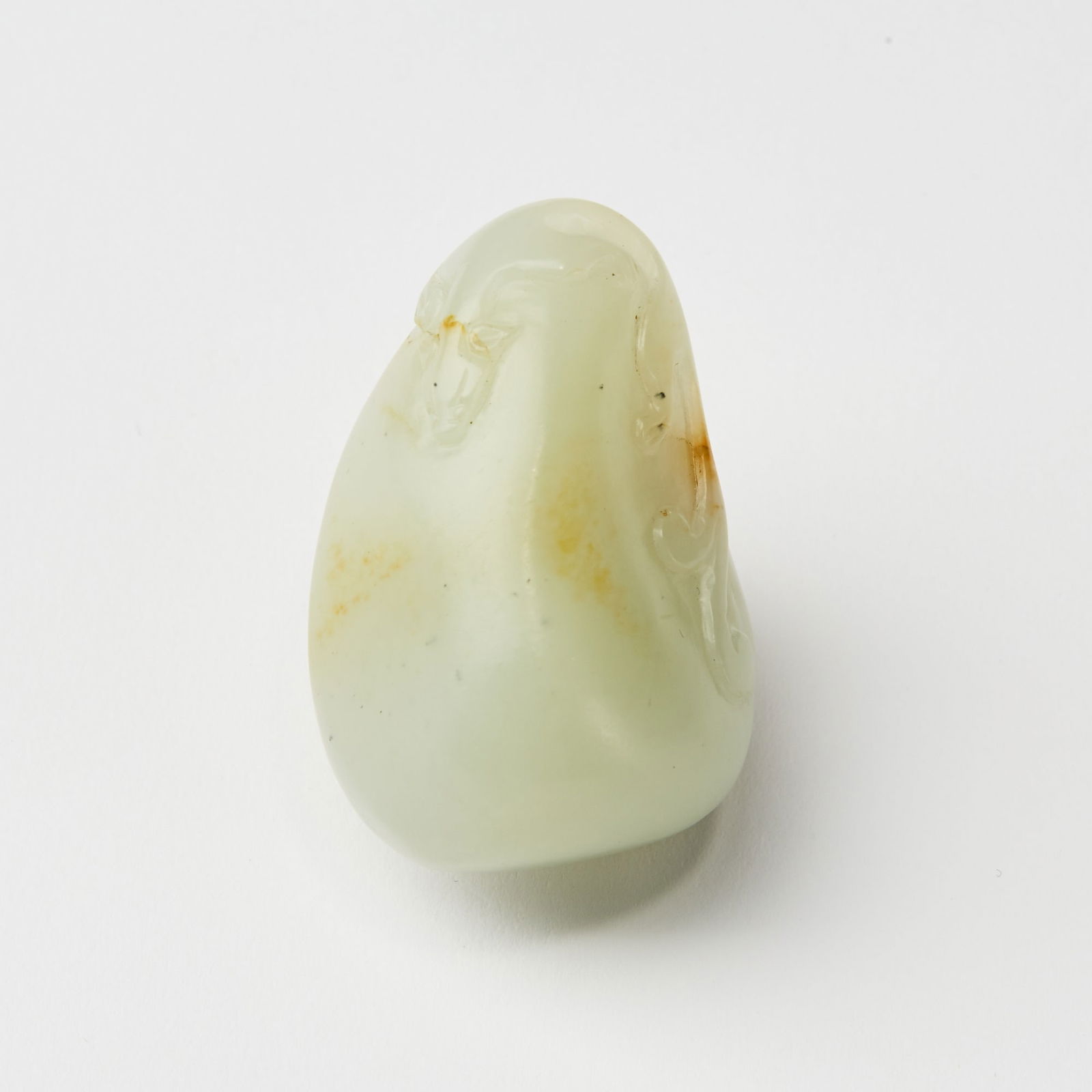 A Chinese Nephrite Jade Gourd-Shaped Pendant Qianlong Yu Wan Inscription, Qing Dynasty (1 of 3)
