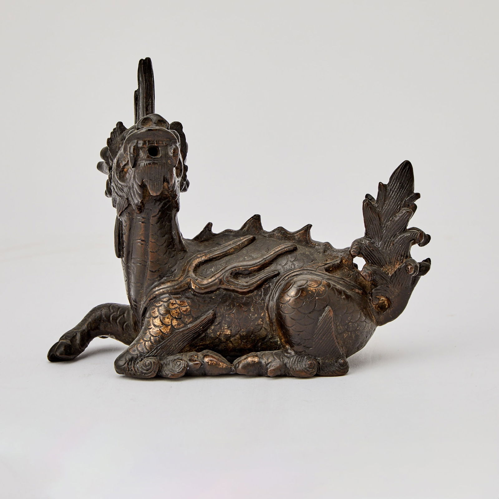 A Chinese Bronze Qilin-Form Water Dropper Ming Dynasty (1 of 4)