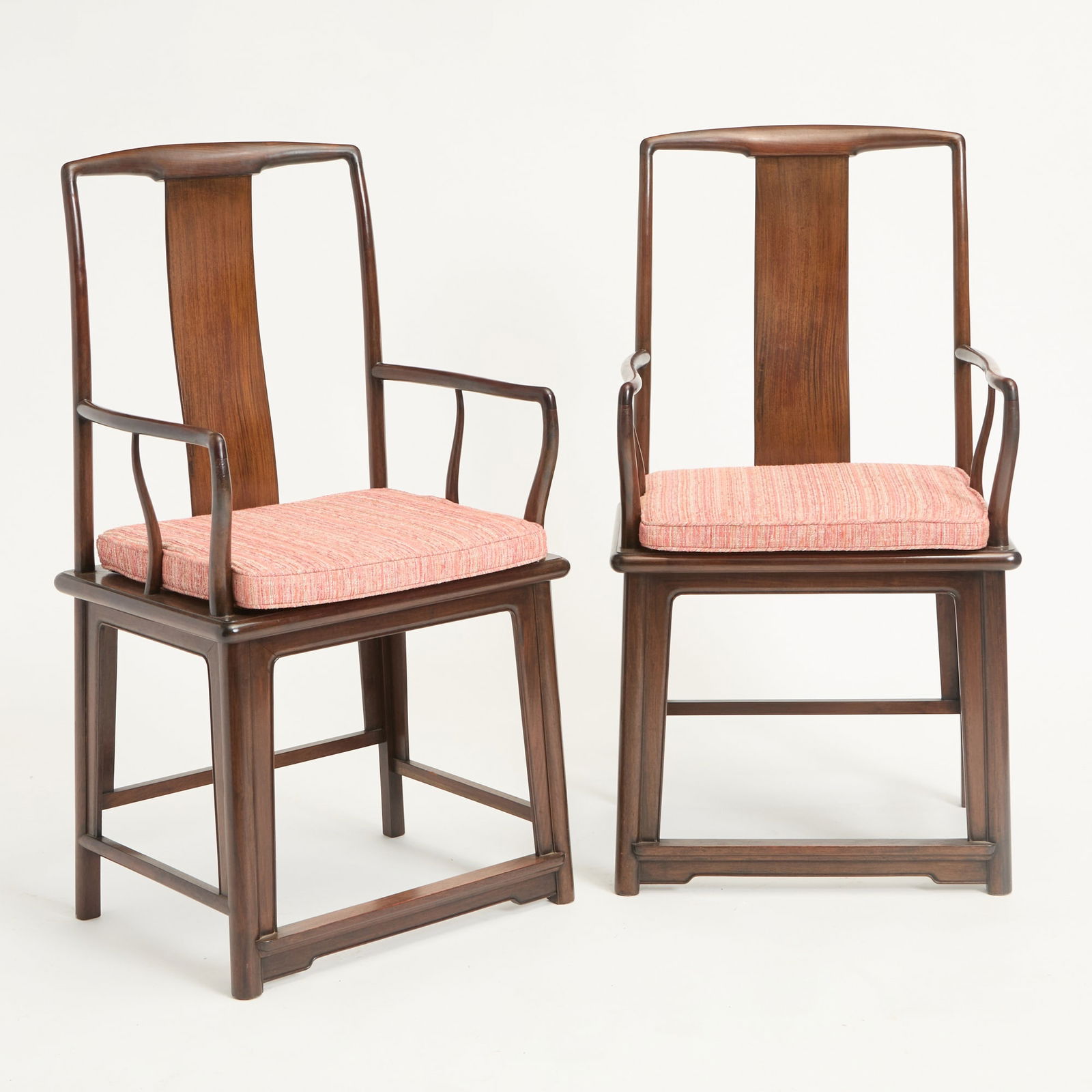 A Pair of Chinese Hardwood Yoke-Back Armchairs Qing Dynasty (1 of 8)