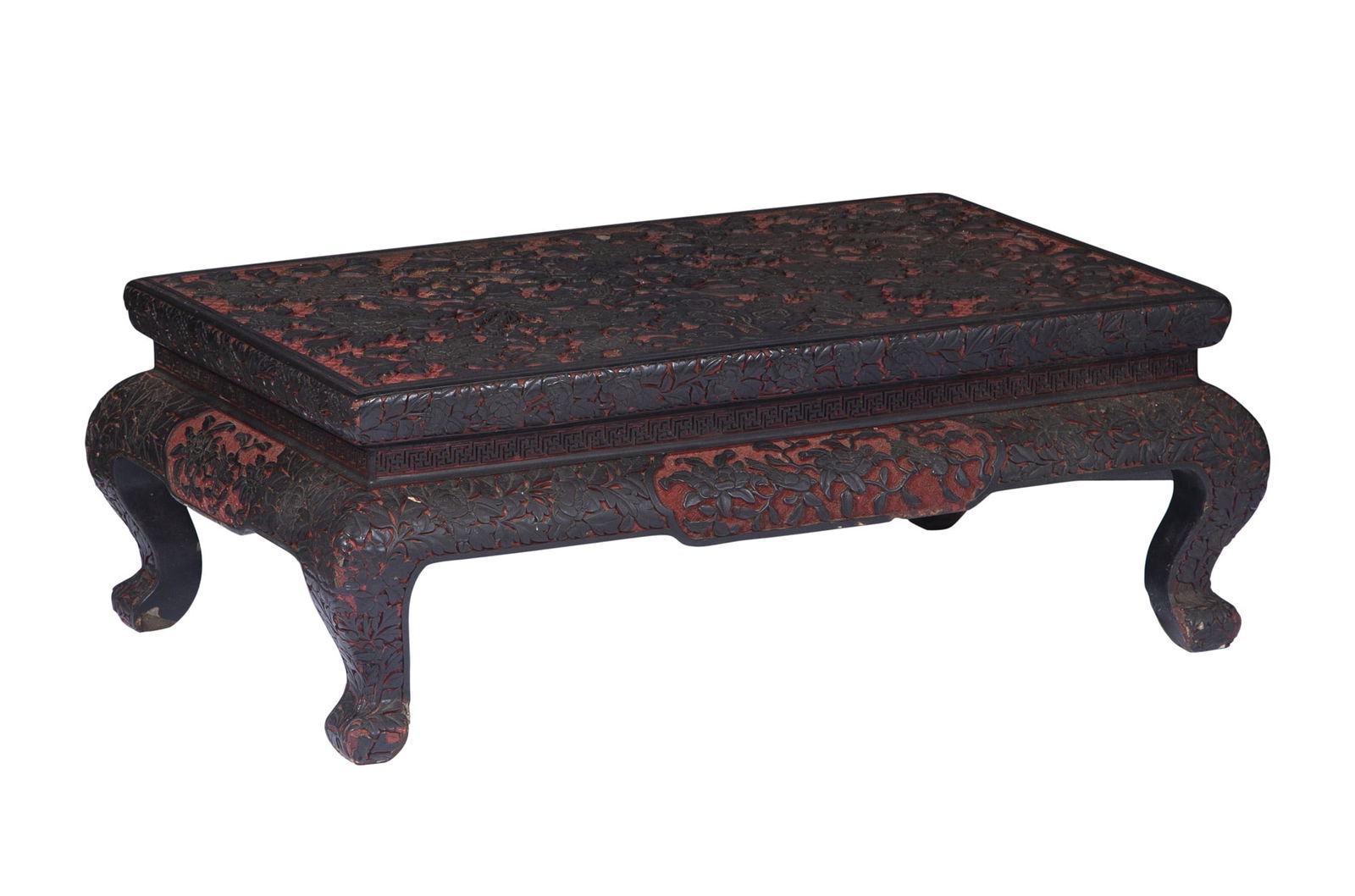 A Chinese Cinnabar and Black Lacquer Low Table Early Qing Dynasty (1 of 7)