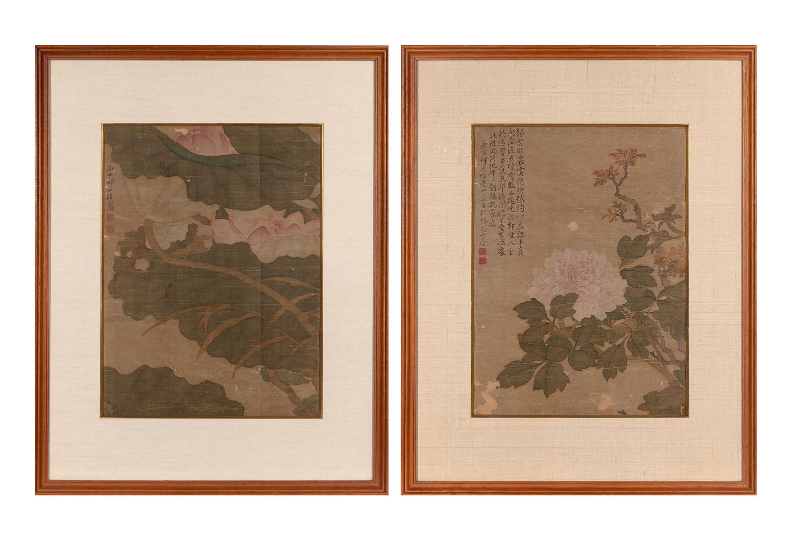 A Pair of Chinese Paintings, Attribute to Zou Yigui Qing Dynasty (1 of 3)
